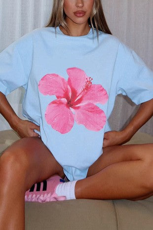 Hibiscus Graphic T-Shirt | Floral Tee | Pretty Prissy Pieces