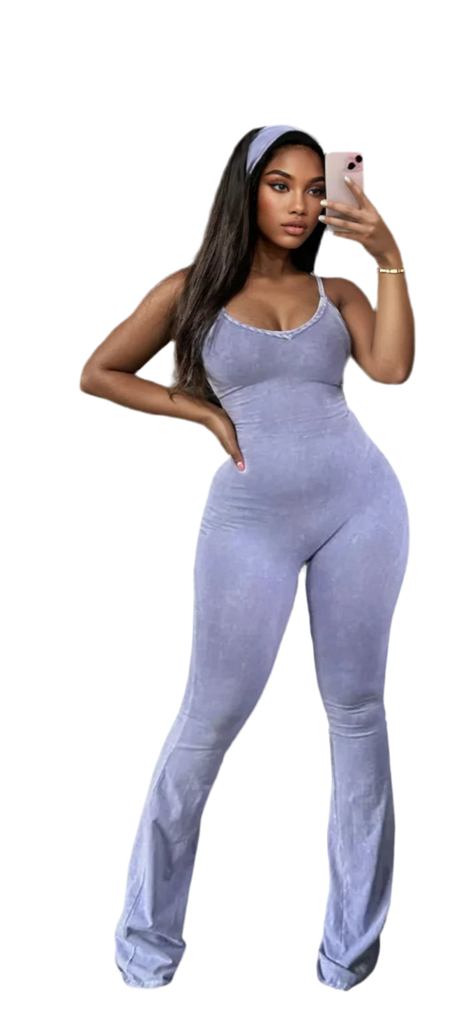Bubble Gum Yum Jumpsuit + Head Band - Lavender/Purple
