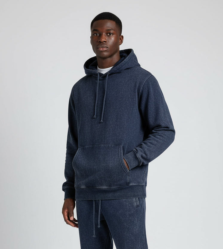 True Story Acid Wash Fleece Stacked Pants and Hoodie Set