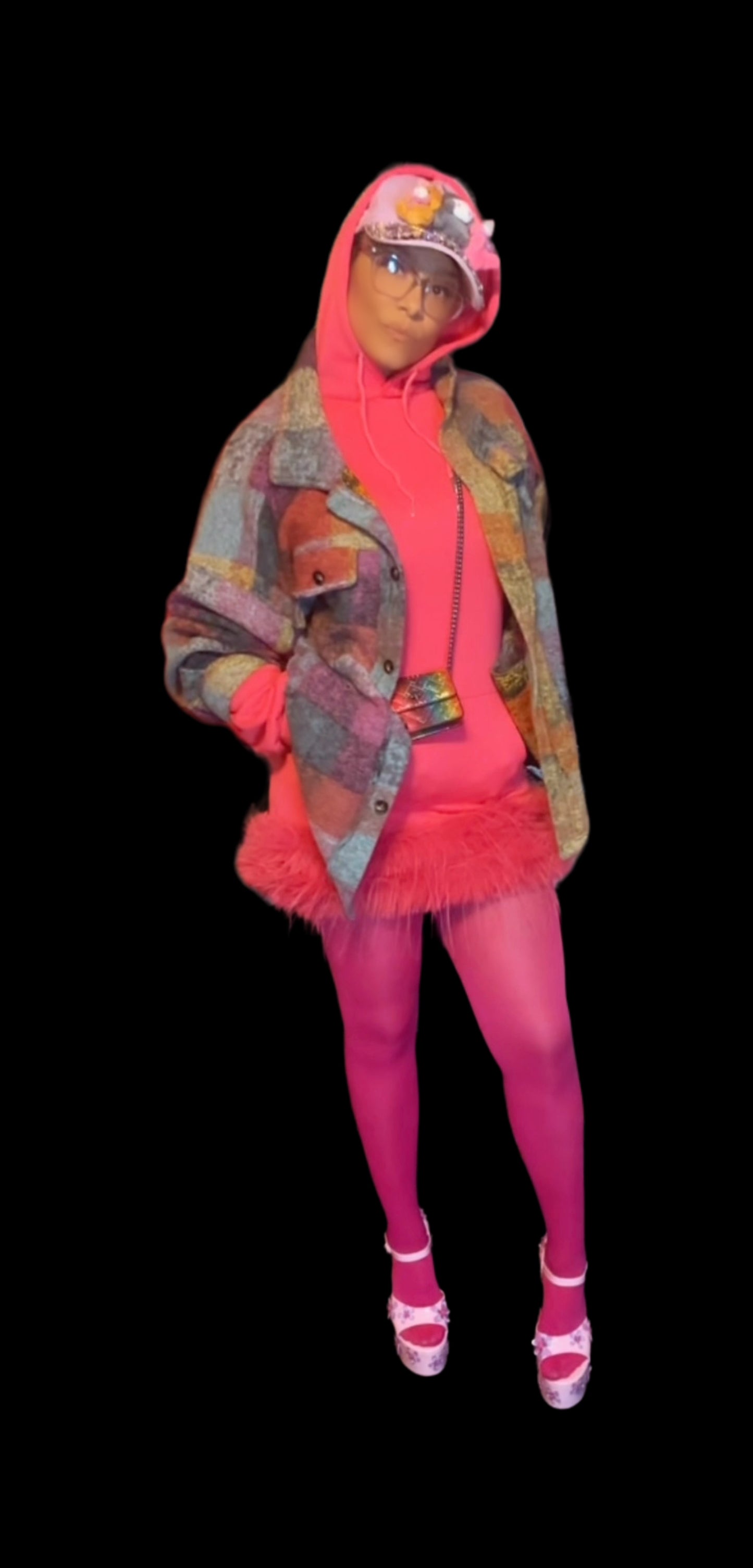 Pink Fluff Hoodie Dress
