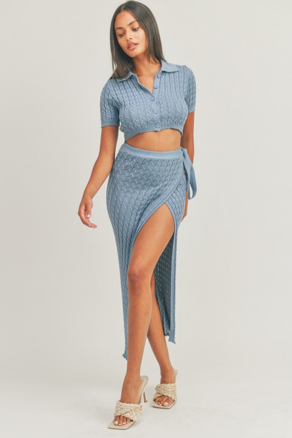 Ashley Knitted Skirt Set - Pretty Prissy Pieces 2 piece skirt set