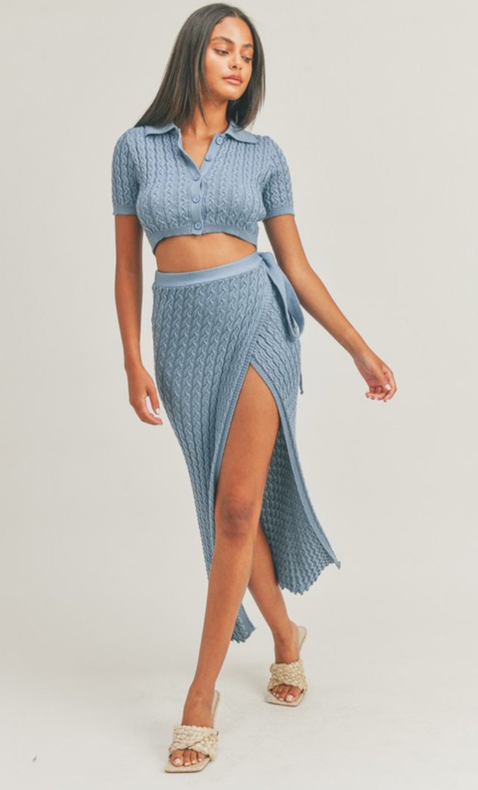 Ashley Knitted Skirt Set - Pretty Prissy Pieces 2 piece skirt set