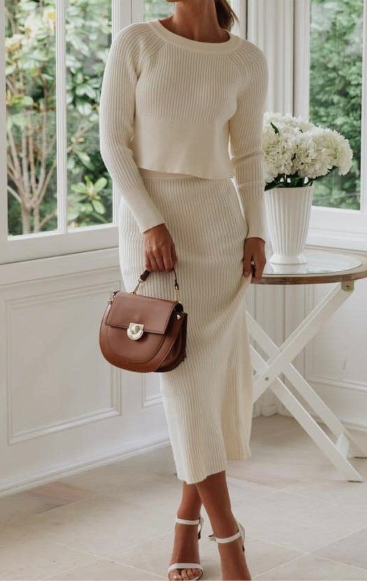 Autumn 2 piece Sweater high waist skirt set - Pretty Prissy Pieces 2 piece set. skirt set