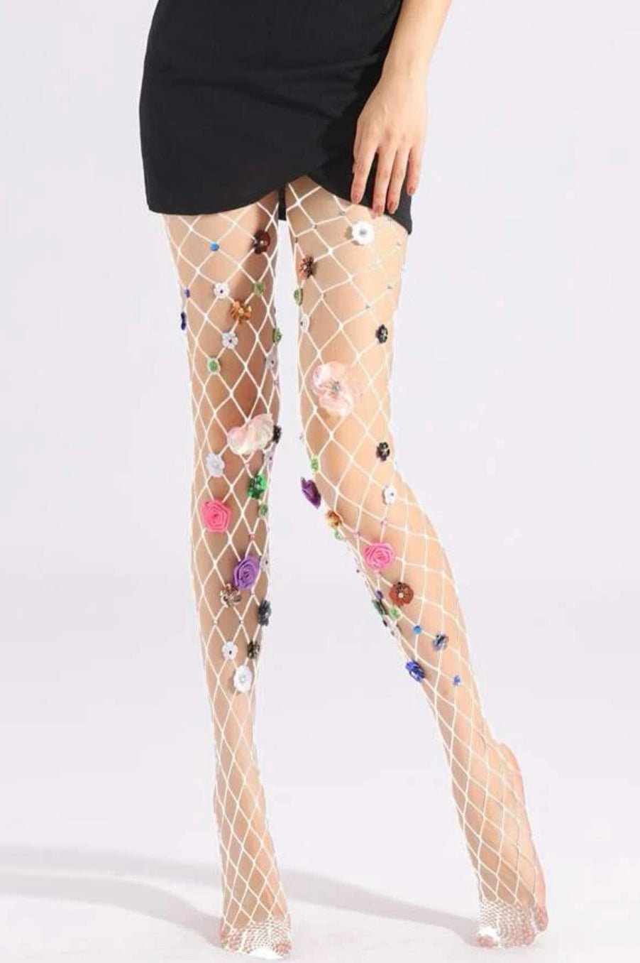 Bold Flower Fishnet stockings - Pretty Prissy Pieces fishnet stockings