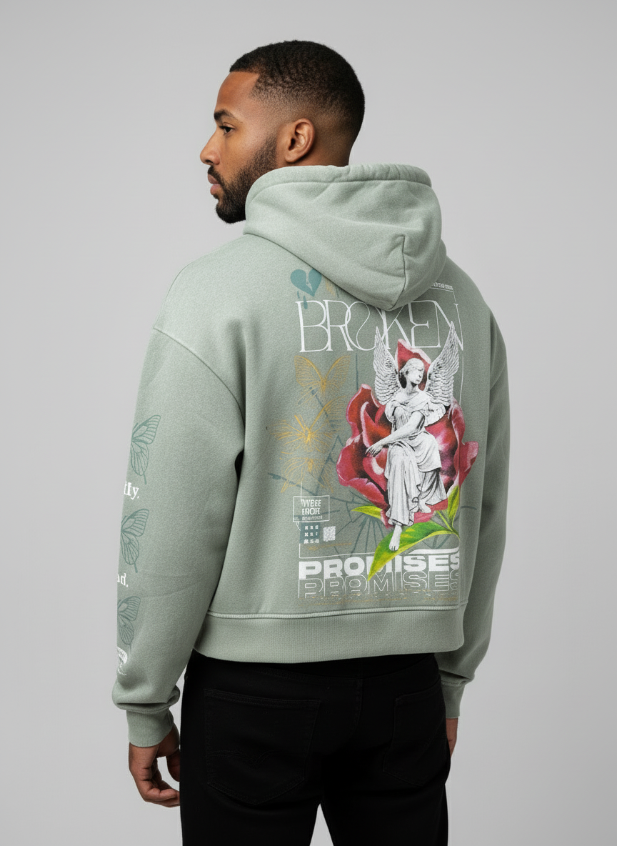 Cropped hoodie back view
