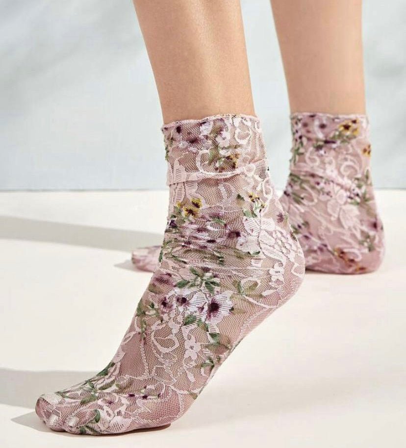Floral lace socks - Pretty Prissy Pieces