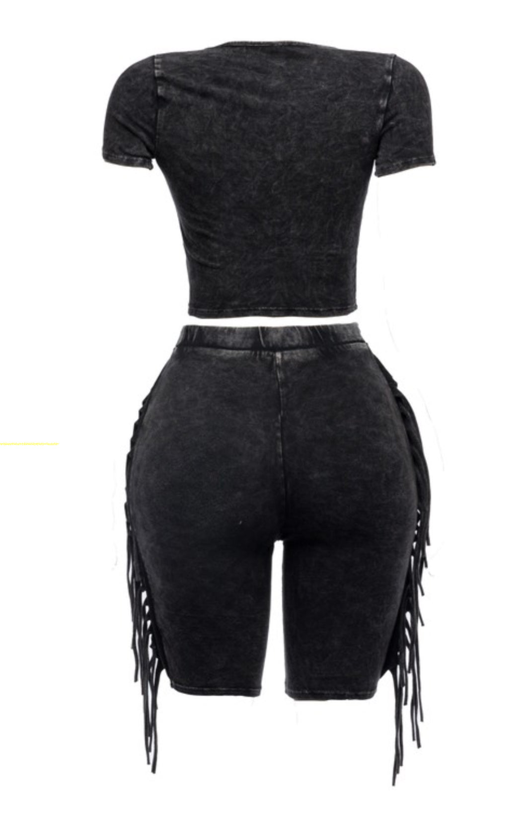 Fringe Biker short Set - Pretty Prissy Pieces2 piece short set
