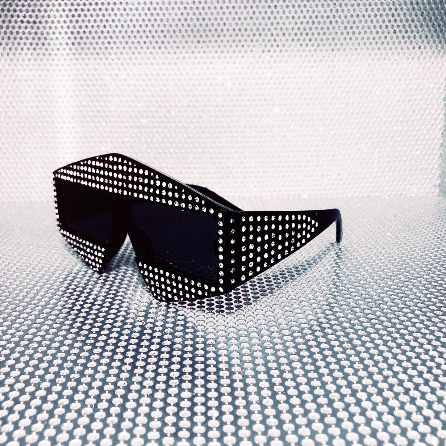 Glam 3D rhinestone rectangle sunglasses - Pretty Prissy Pieces sunglasses