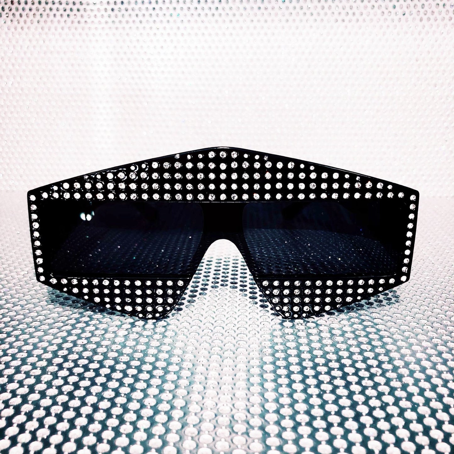 Glam 3D rhinestone rectangle sunglasses - Pretty Prissy Pieces sunglasses
