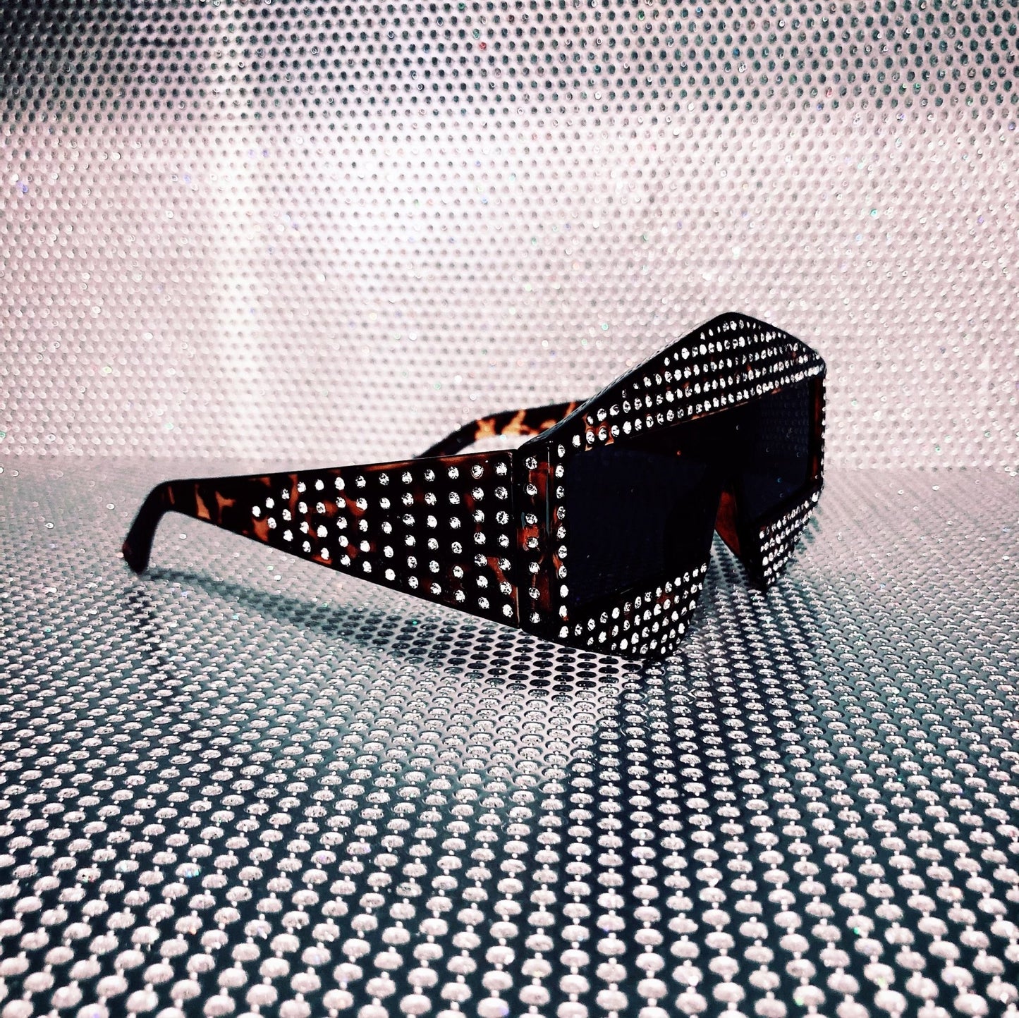 Glam 3D rhinestone rectangle sunglasses - Pretty Prissy Pieces sunglasses
