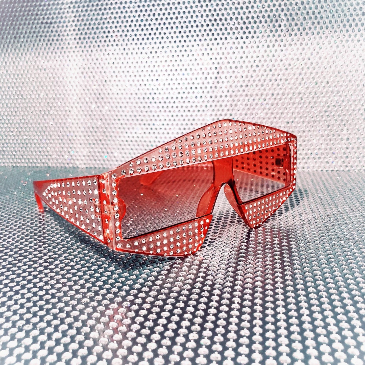 Glam 3D rhinestone rectangle sunglasses - Pretty Prissy Pieces sunglasses