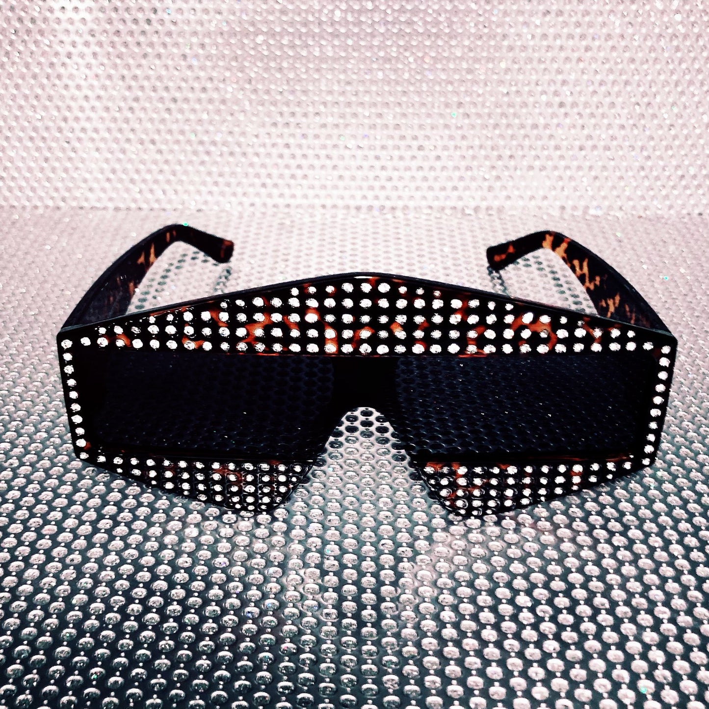 Glam 3D rhinestone rectangle sunglasses - Pretty Prissy Pieces sunglasses