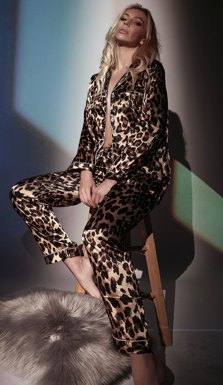 Silk leopard pj set - Pretty Prissy Pieces