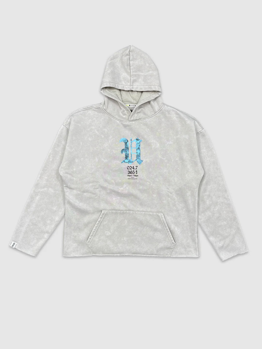 Underrated Men’s Washed Crop Hoodie - Glacier Grey