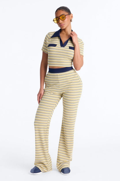 Filly Stripe Pant Set | Two-Piece Polo Set | Pretty Prissy Pieces