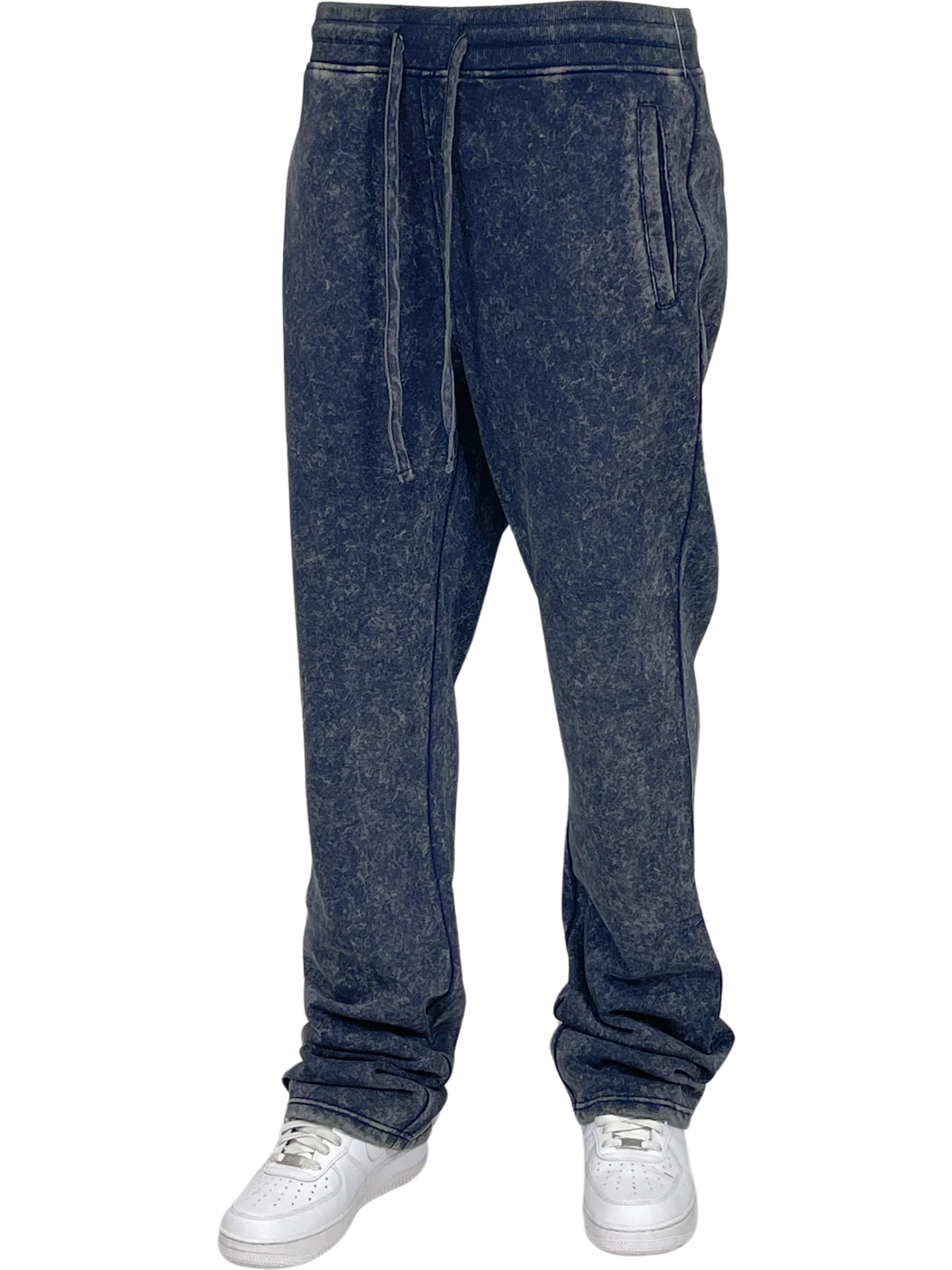 True Story Acid Wash Fleece Stacked Pants and Hoodie Set