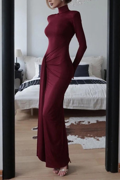 Elegant Burgundy Dress - Glamorous Women's Dress | Pretty Prissy Pieces