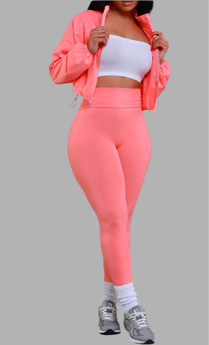 Soft Girl Era 2 Piece Set Peach - leggings & Top | Pretty Prissy Pieces