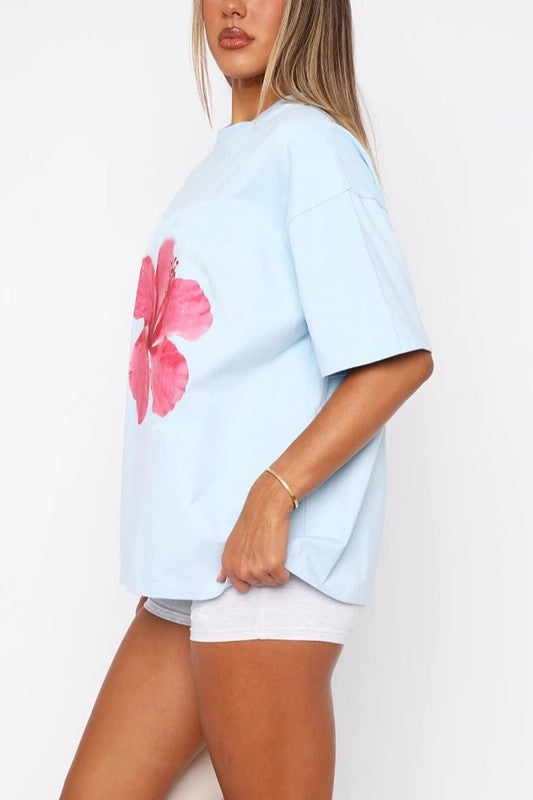Hibiscus Graphic T-Shirt | Floral Tee | Pretty Prissy Pieces