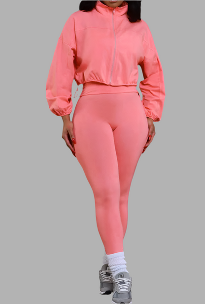 Soft Girl Era 2 Piece Set Peach - leggings & Top | Pretty Prissy Pieces