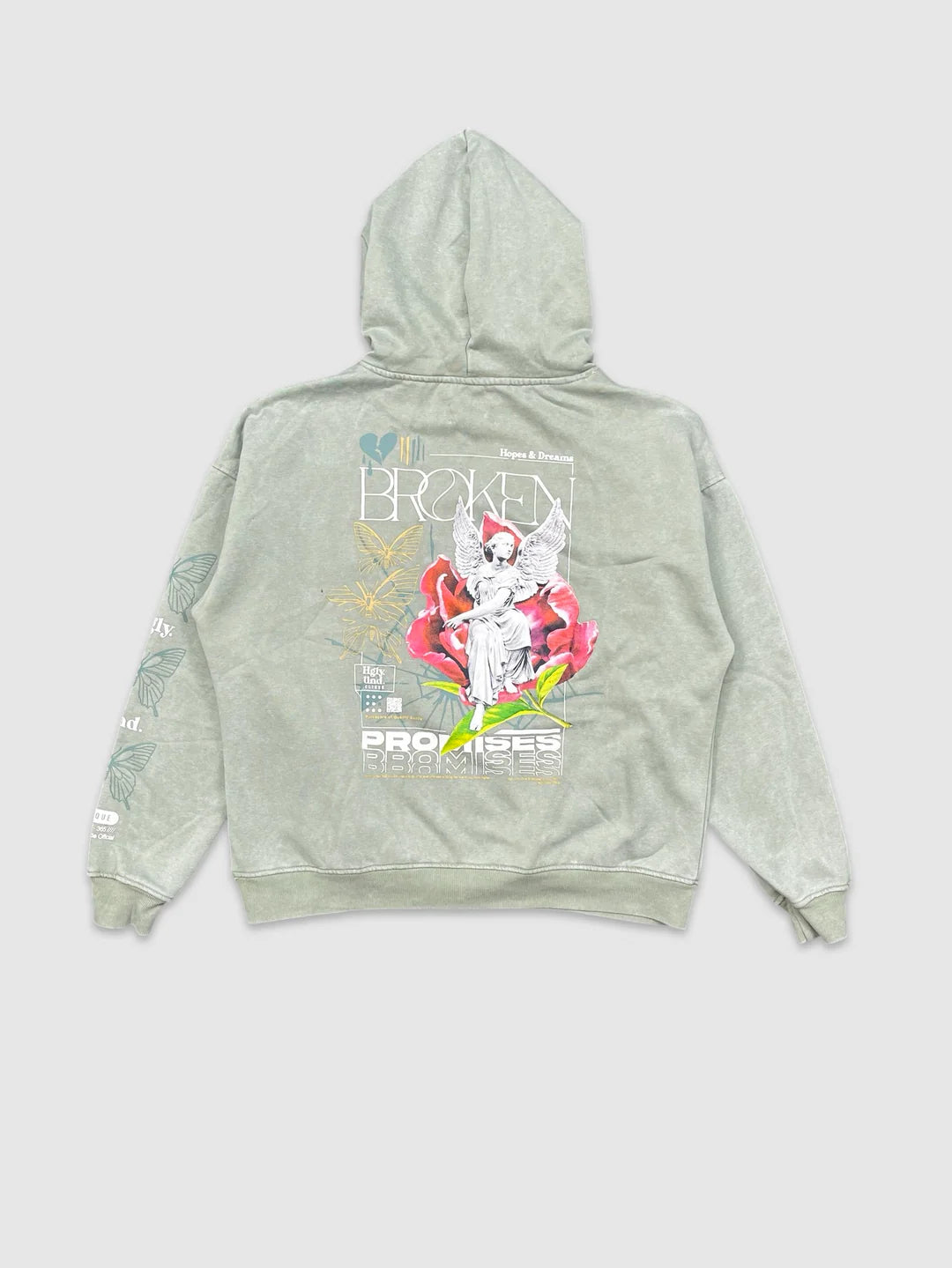 Broken Angel Men's Washed Hoodie - Premium Pullover