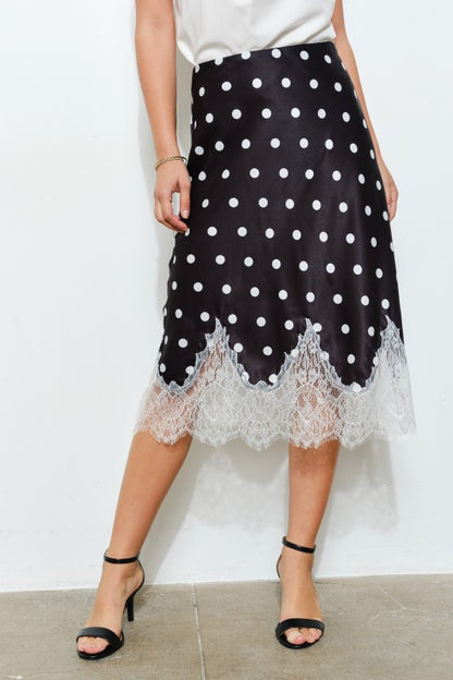 High Tea Polka Dot Silk Lace Skirt | Polka Dot Lace Skirt | Pretty Prissy Pieces