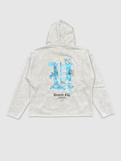Underrated Men’s Washed Crop Hoodie - Glacier Grey