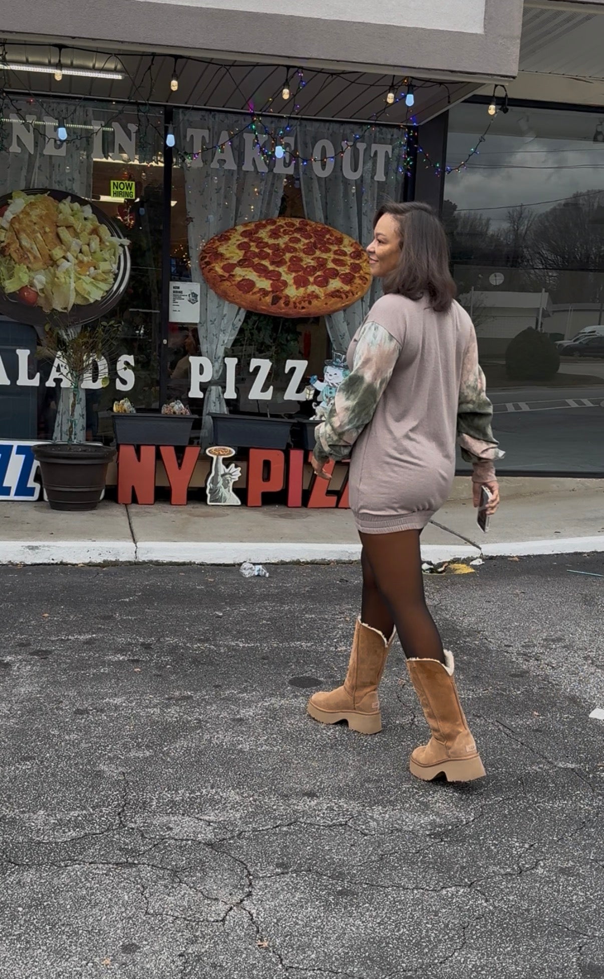 Latte sweat shirt dress