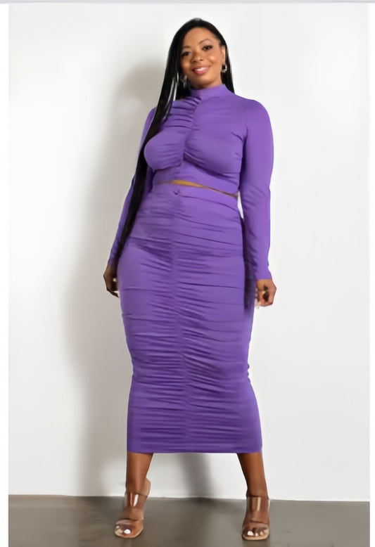 Regal Radiance Plus Size Skirt Set