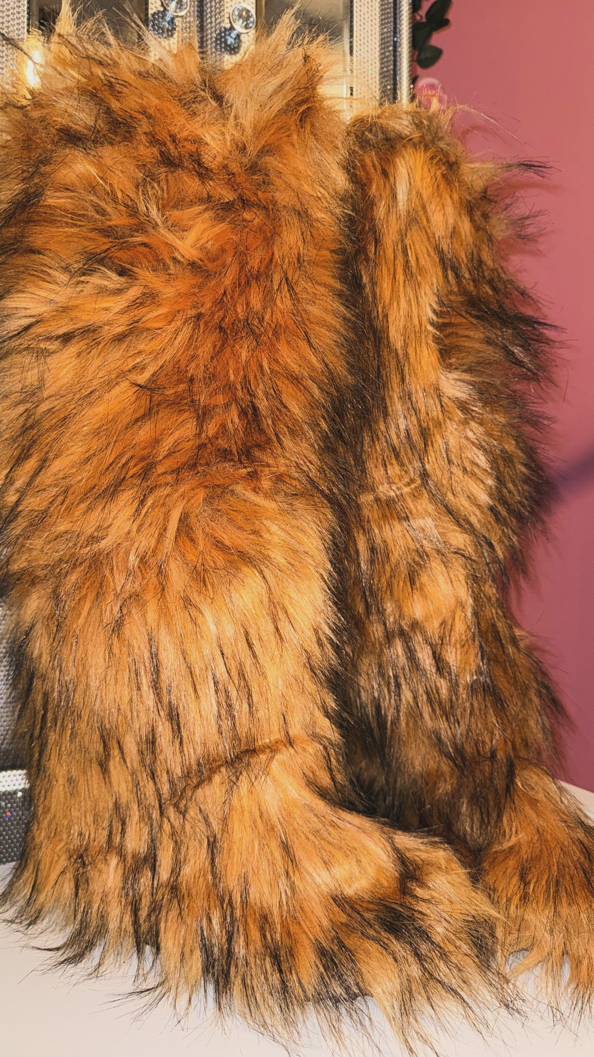 Faux Fur Boots - Golden Furry Winter Boots for Women