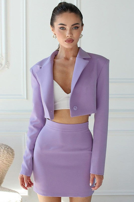 Lisa Blazer Mini Skirt Set | Two-Piece Blazer & Mini Skirt Set | Pretty Prissy Pieces