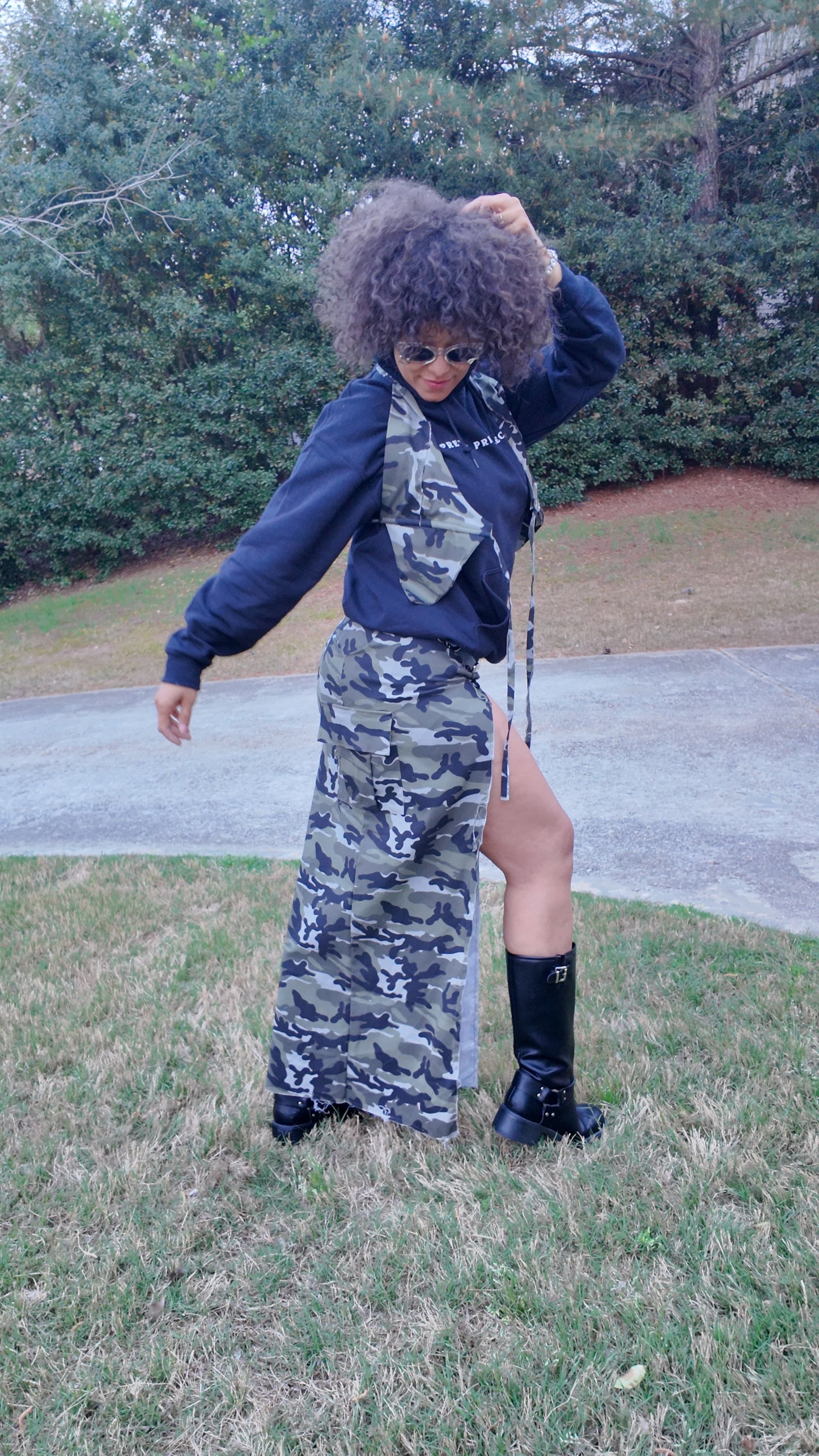 Lolita Army fatigue 2 piece skirt set