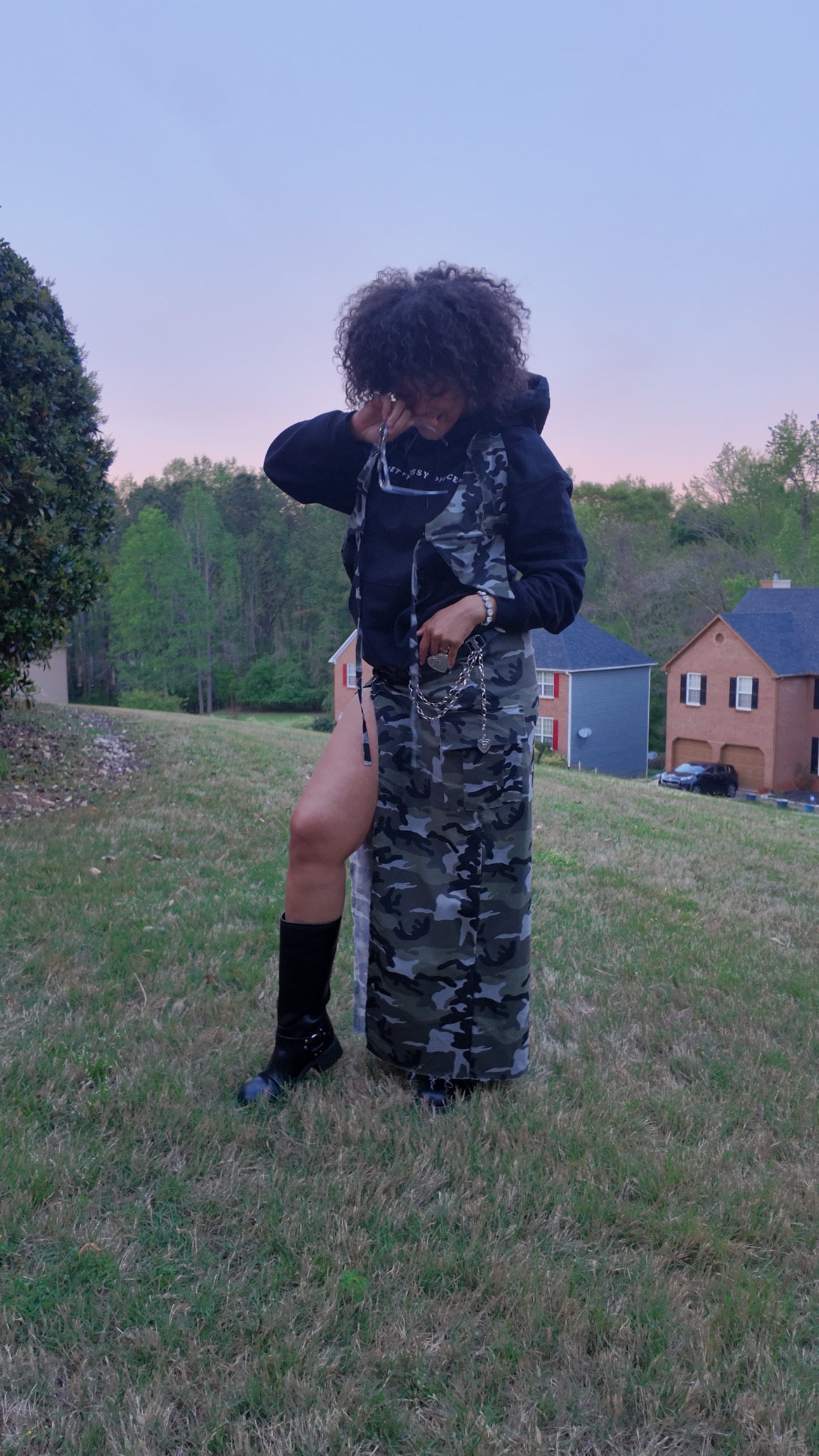 Lolita Army fatigue 2 piece skirt set