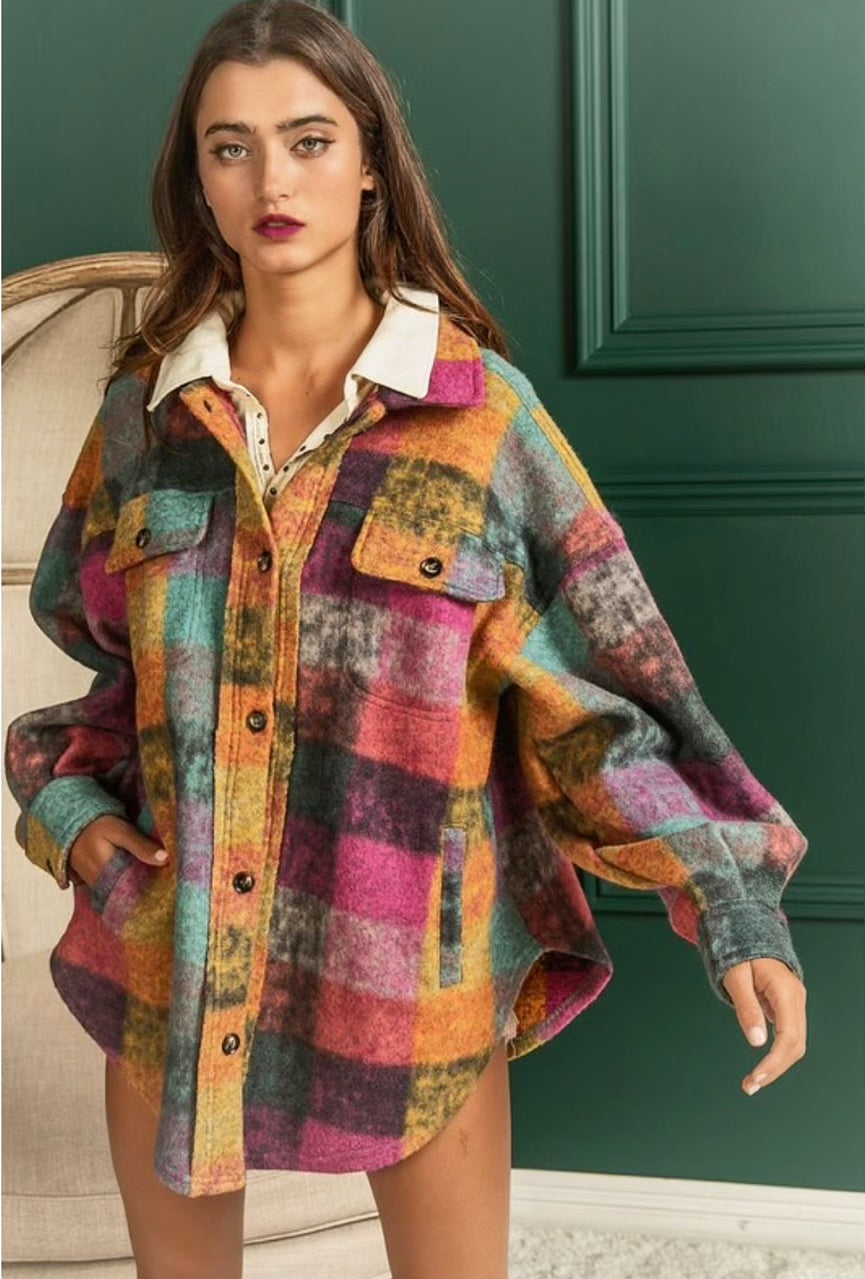 Neon Guts Multi color shirt jacket