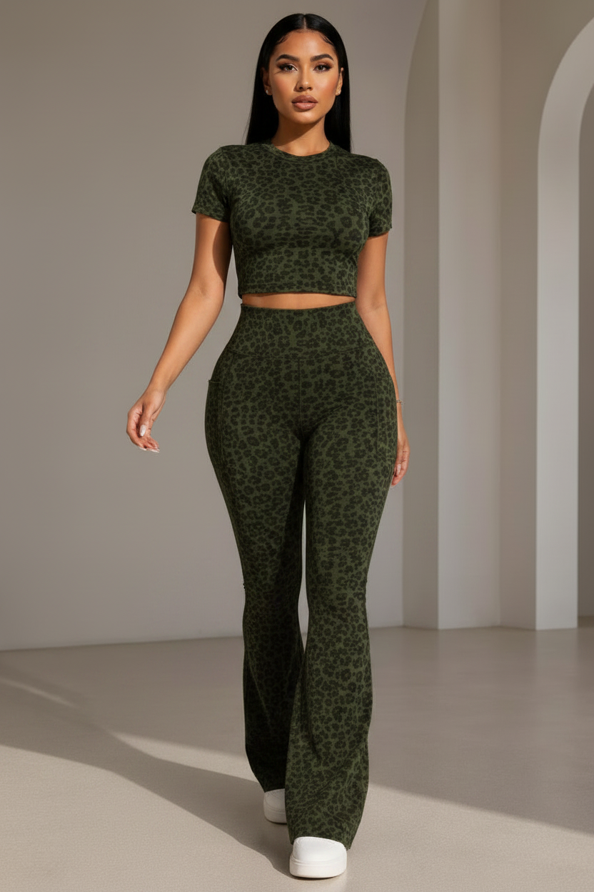 Dark olive walking pose