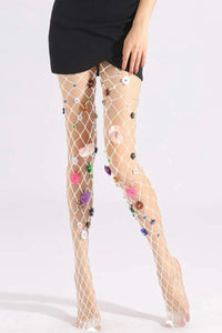 Bold Flower Fishnet stockings
