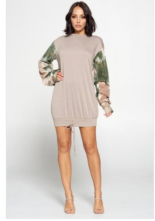 Latte sweat shirt dress - Pretty Prissy Pieces sweatdress