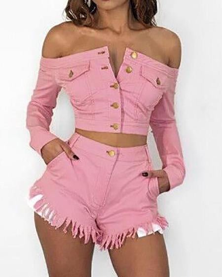 Pinky 2 piece set - Pretty Prissy Pieces 2 piece short set