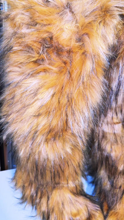 Faux Fur Boots - Golden Furry Winter Boots for Women