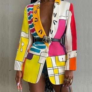 Printed Bazzar Blazer - Pretty Prissy Pieces Clothing