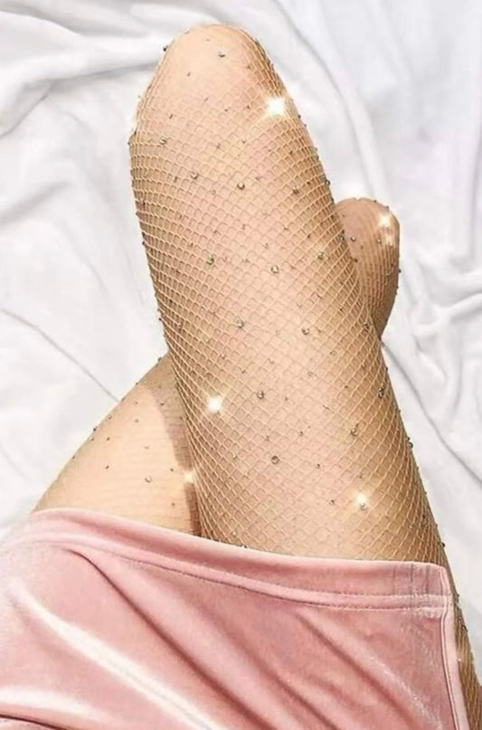 Rhinestone Fishnet Stockings - Pretty Prissy Pieces fishnet stockings