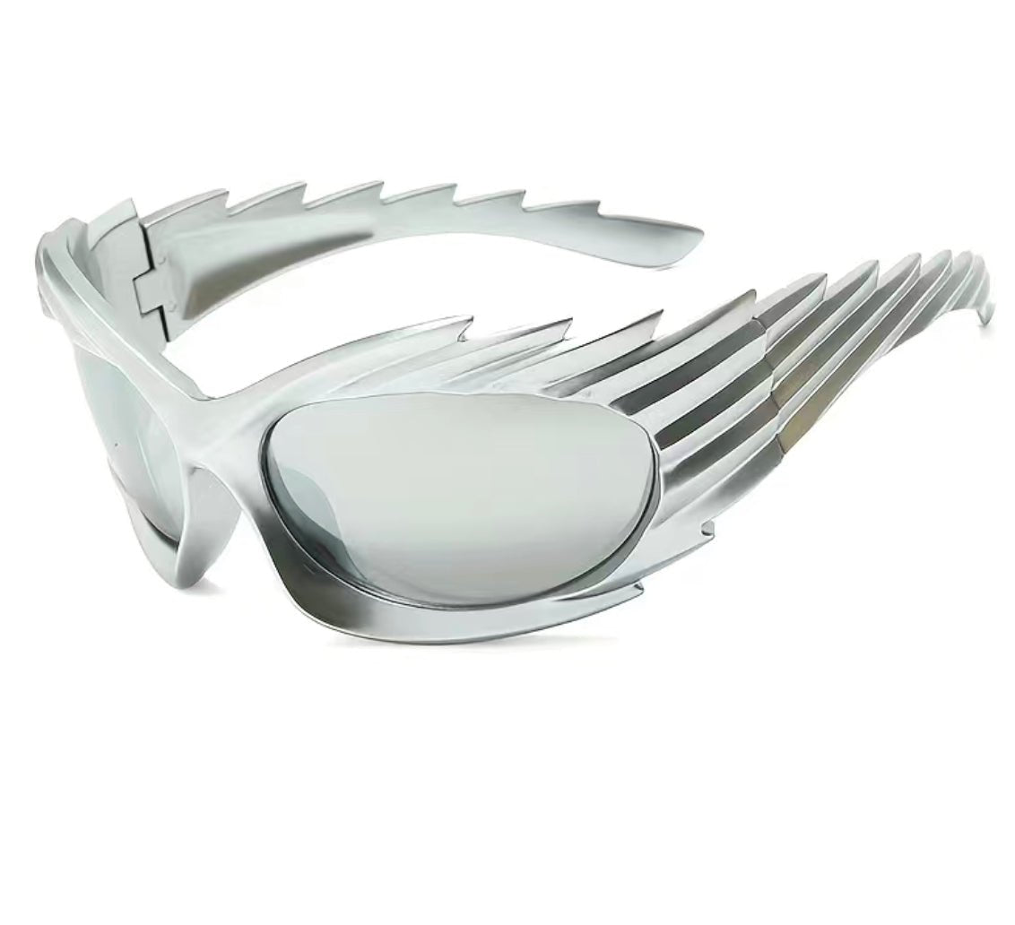 Space Face (silver) Sunglasses - Pretty Prissy Pieces sunglasses