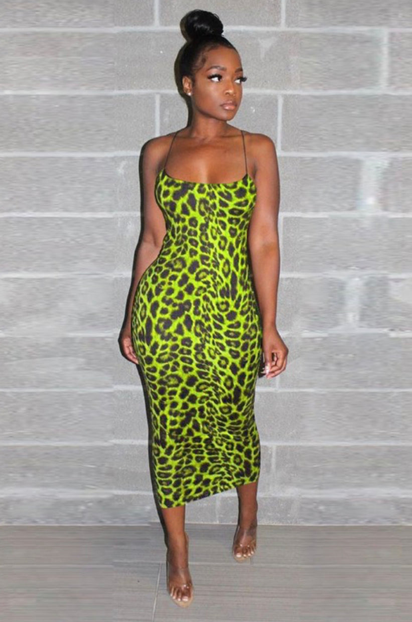 Electric Leopard Print Dress