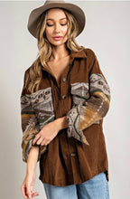 Load image into Gallery viewer, Brown Corduroy printed shirt jacket