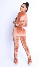Load image into Gallery viewer, Tiramisu Velvet Ruched High Waist pants set