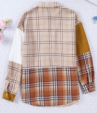 Load image into Gallery viewer, Plaid Color Block Patchwork Shirt Jacket