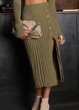 Load image into Gallery viewer, Pleated High Waist Sweater Skirt